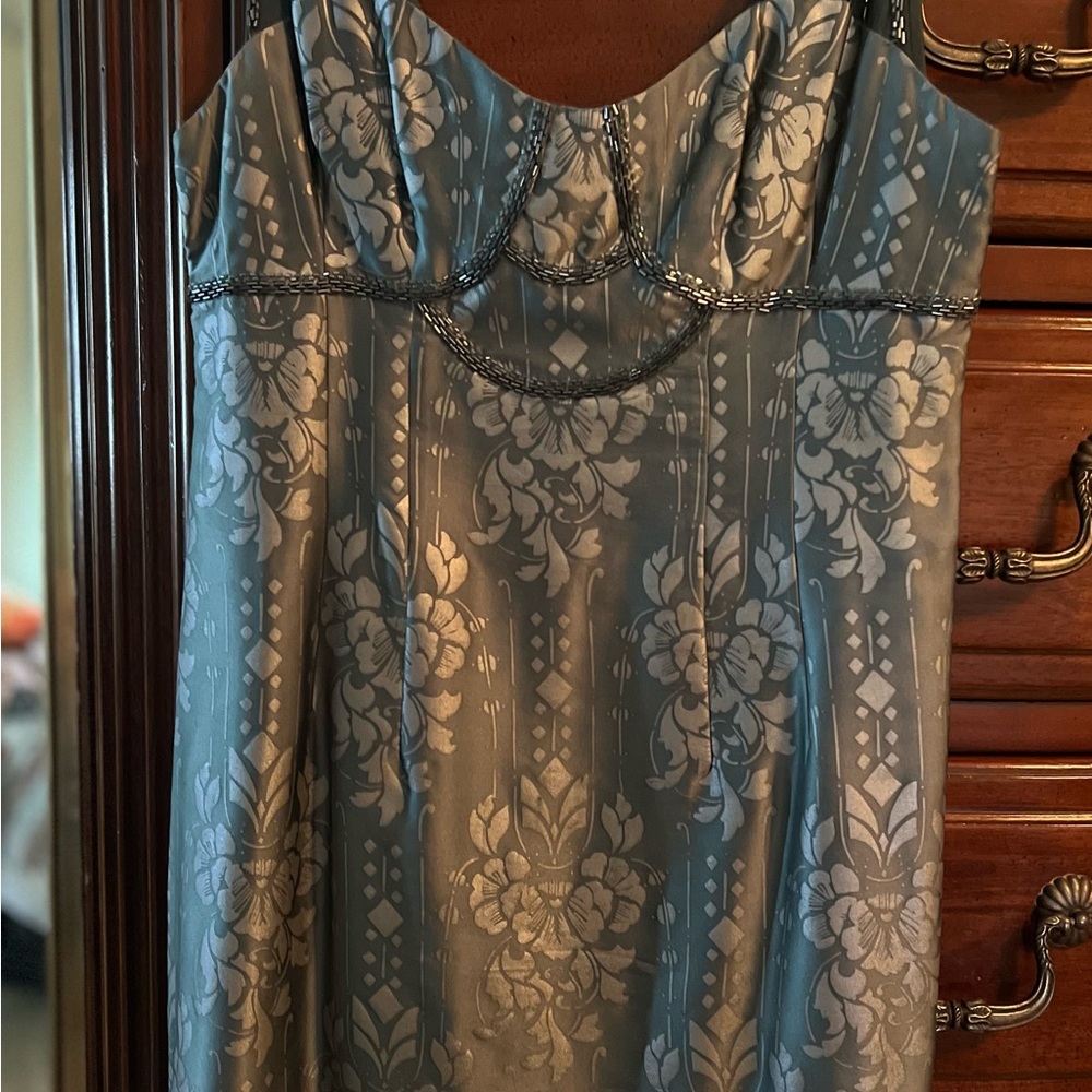 Nanette Lepore Blue and Silver Patterned Dress size 6